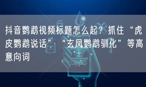 抖音鹦鹉视频标题怎么起？抓住“虎皮鹦鹉说话”“玄凤鹦鹉驯化”等高意向词