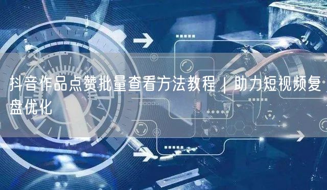 抖音作品点赞批量查看方法教程｜助力短视频复盘优化