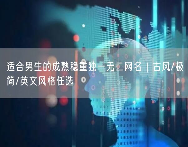 适合男生的成熟稳重独一无二网名｜古风/极简/英文风格任选