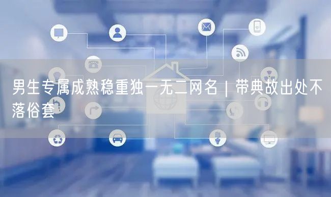 男生专属成熟稳重独一无二网名｜带典故出处不落俗套