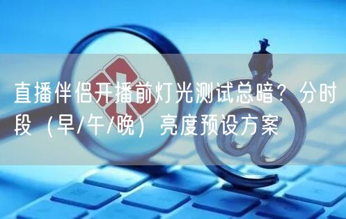 直播伴侣开播前灯光测试总暗？分时段（早/午/晚）亮度预设方案