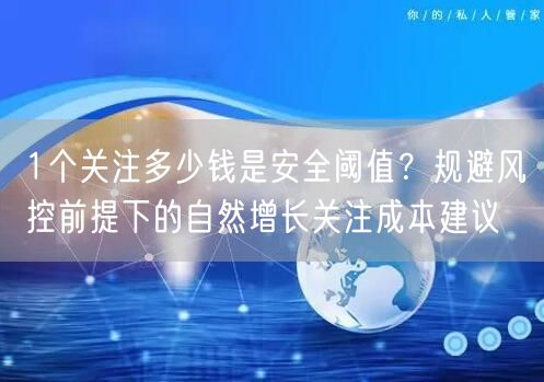 1个关注多少钱是安全阈值？规避风控前提下的自然增长关注成本建议