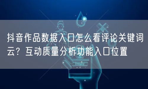 抖音作品数据入口怎么看评论关键词云？互动质量分析功能入口位置
