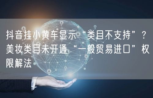 抖音挂小黄车显示“类目不支持”？美妆类目未开通“一般贸易进口”权限解法